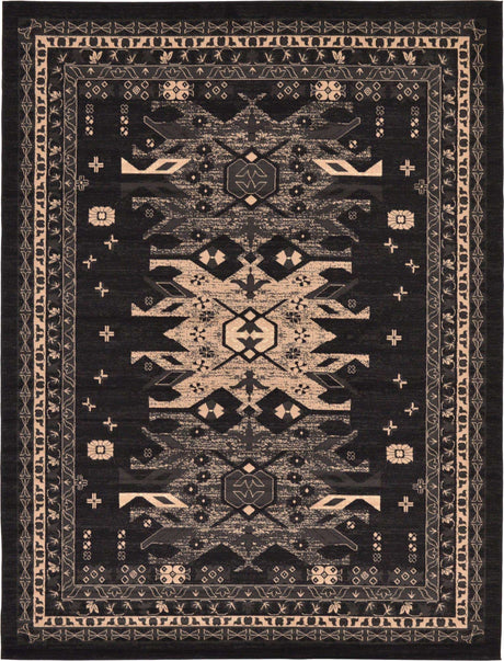 Black 9' x 12' Taftan Rectangle Area Rug