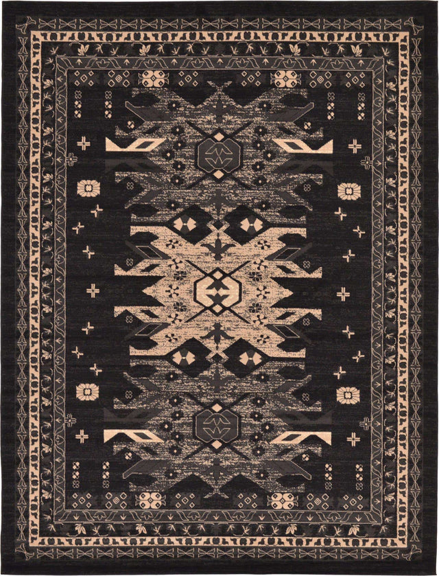 Black 9' x 12' Taftan Rectangle Area Rug