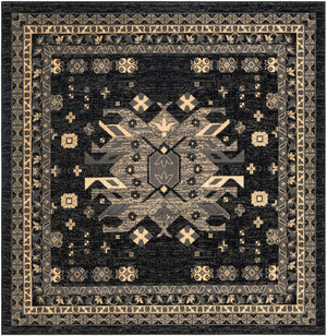 Black 7' 10 x 7' 10 Taftan Square Area Rug
