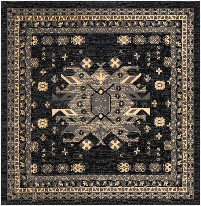 Black 7' 10 x 7' 10 Taftan Square Area Rug