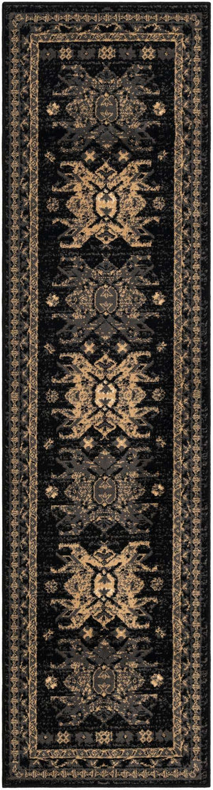 Black 2' x 8' 2 Taftan Runner Area Rug