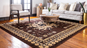 Brown 7' 10 x 7' 10 Taftan Square Area Rug