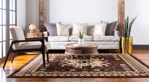 Brown 7' 10 x 7' 10 Taftan Square Area Rug