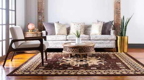 Brown 7' 10 x 7' 10 Taftan Square Area Rug