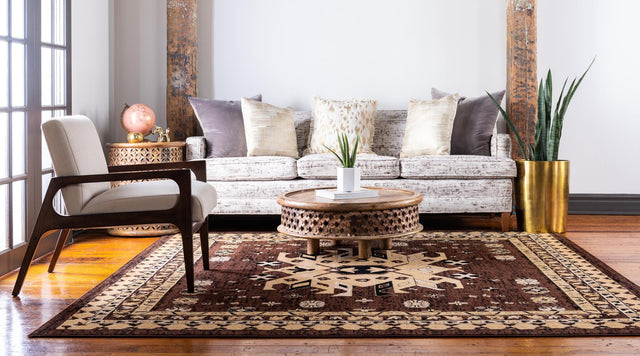 Brown 7' 10 x 7' 10 Taftan Square Area Rug