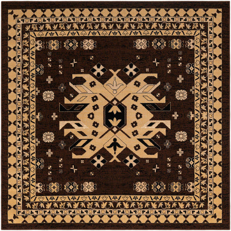 Brown 7' 10 x 7' 10 Taftan Square Area Rug