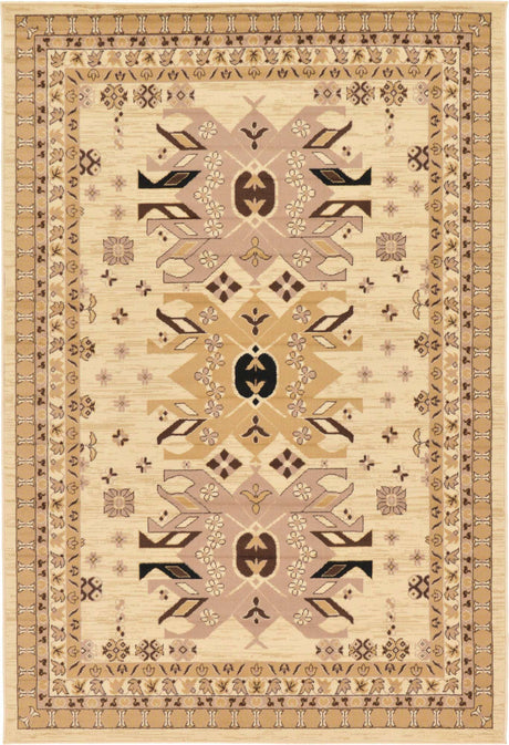 Ivory 6' 1 x 9' Taftan Rectangle Area Rug