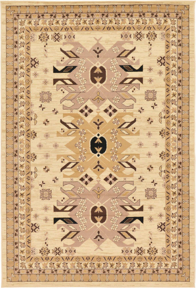 Ivory 6' 1 x 9' Taftan Rectangle Area Rug