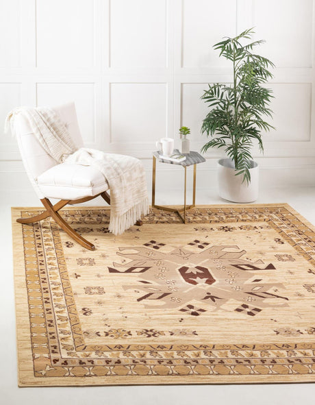Ivory 7' 10 x 7' 10 Taftan Square Area Rug