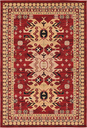 Red 6' 1 x 9' Taftan Rectangle Area Rug