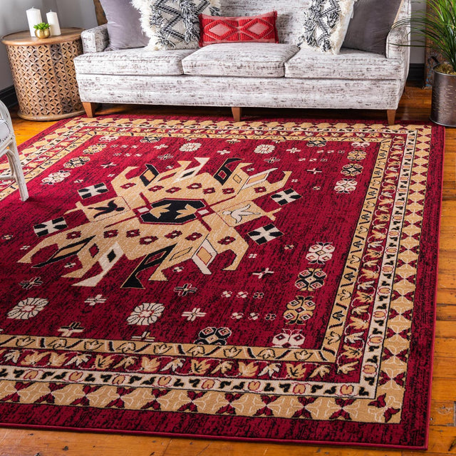 Red 7' 10 x 7' 10 Taftan Square Area Rug
