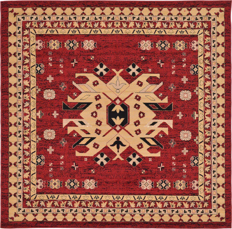 Red 7' 10 x 7' 10 Taftan Square Area Rug