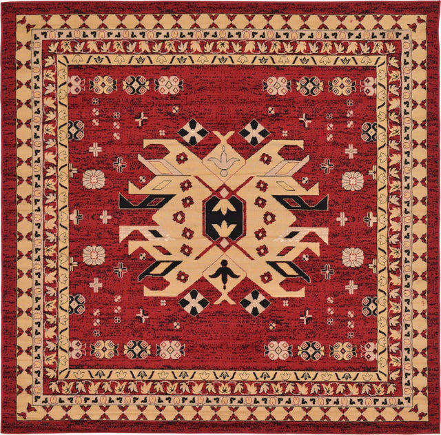 Red 7' 10 x 7' 10 Taftan Square Area Rug