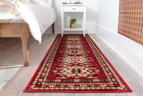 Red 2' x 8' 2 Taftan Runner Area Rug Durable 100% Polypropylene Classic Traditional Design Easy Clean Carpet for Home Interiors for Sale at Rug Engine