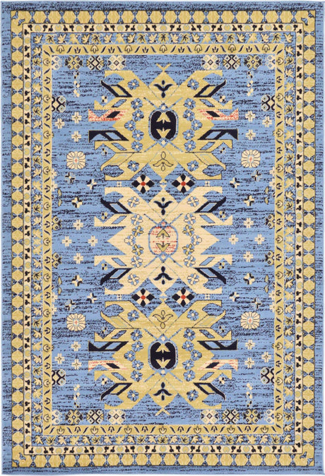 Light Blue 6' 1 x 9' Taftan Rectangle Area Rug