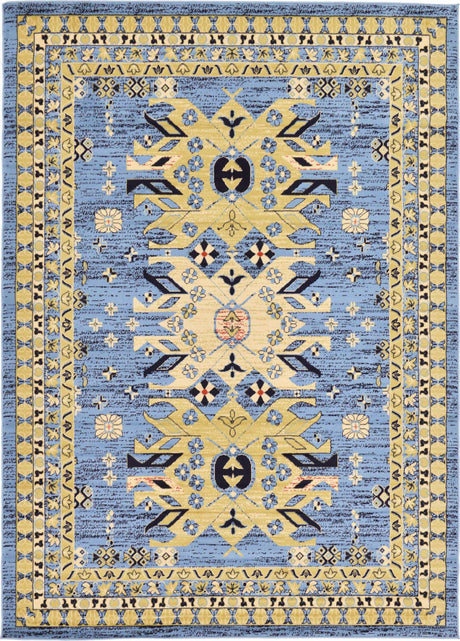 Light Blue 7' 1 x 10' Taftan Rectangle Area Rug