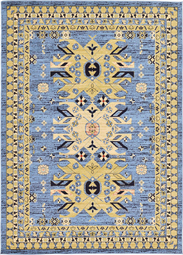 Light Blue 7' 1 x 10' Taftan Rectangle Rug