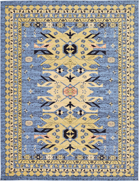 Light Blue 9' x 12' Taftan Rectangle Area Rug