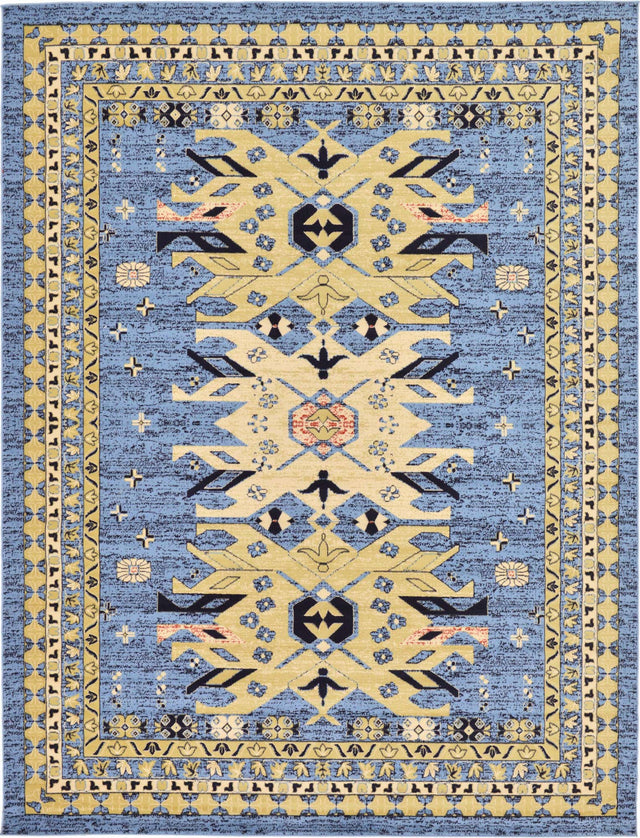 Light Blue 9' x 12' Taftan Rectangle Area Rug