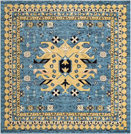 Light Blue 7' 10 x 7' 10 Taftan Square Area Rug