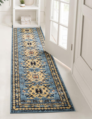 Light Blue 2' 7 x 10' Taftan Runner Area Rug