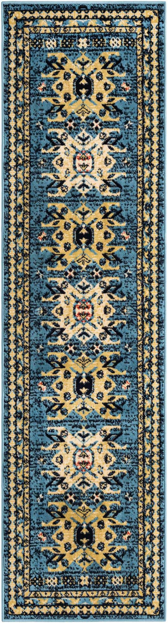 Light Blue 2' x 8' 2 Taftan Runner Area Rug