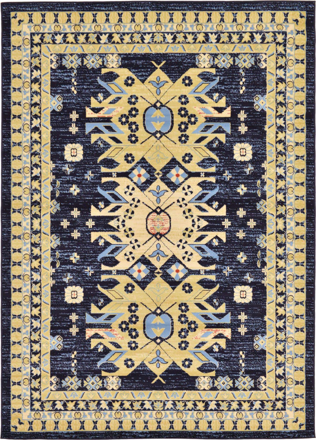 Navy Blue 7' 1 x 10' Taftan Rectangle Area Rug