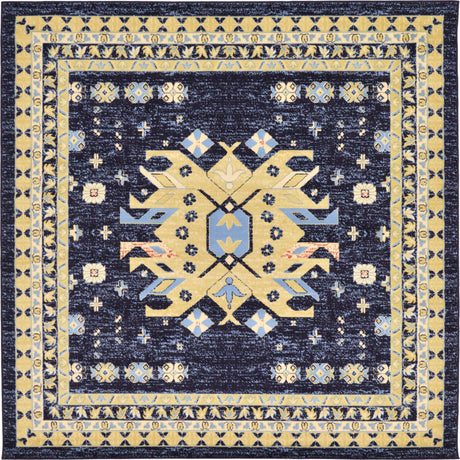 Navy Blue 7' 10 x 7' 10 Taftan Square Area Rug