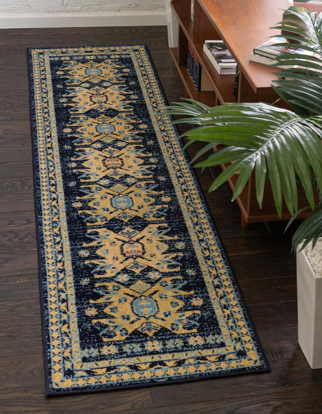 Navy Blue 2' x 8' 2 Taftan Runner Area Rug