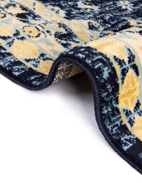 Navy Blue 3' 1 x 16' 5 Taftan Runner Area Rug Durable 100% Polypropylene Classic Traditional Design Easy Clean Carpet for Home Interiors for Sale at Rug Engine