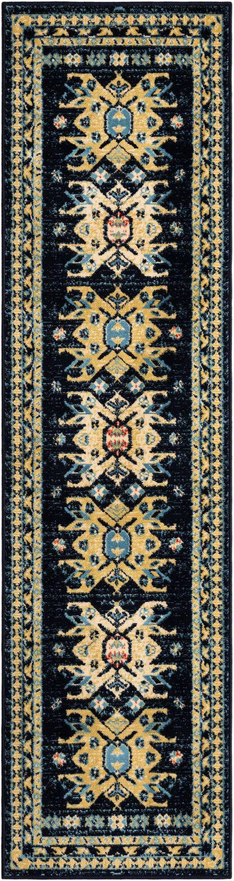 Navy Blue 2' x 8' 2 Taftan Runner Area Rug