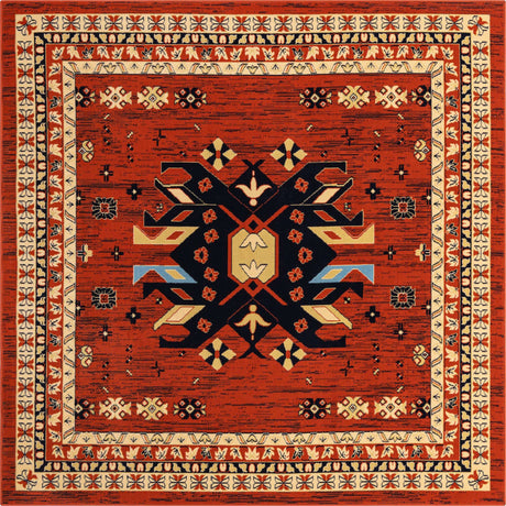 Terracotta 7' 10 x 7' 10 Taftan Square Area Rug