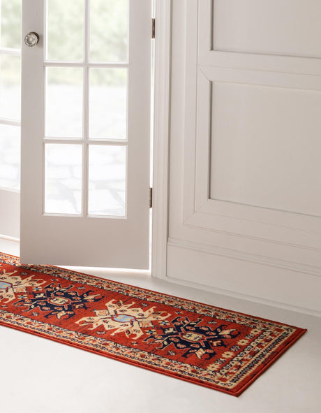 Terracotta 3' 1 x 16' 5 Taftan Runner Area Rug Durable 100% Polypropylene Classic Traditional Design Easy Clean Carpet for Home Interiors for Sale at Rug Engine