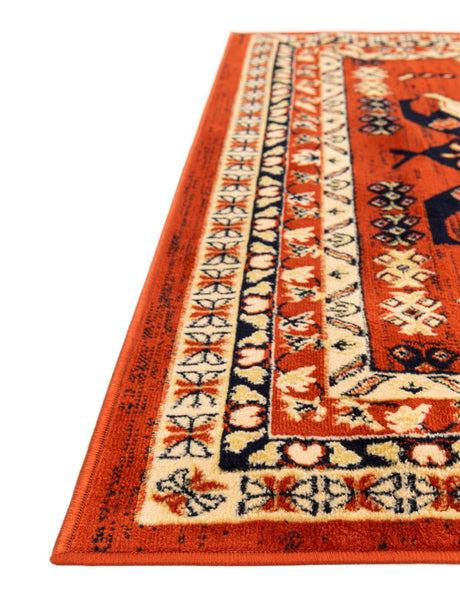 Terracotta 2' x 8' 2 Taftan Runner Area Rug Durable 100% Polypropylene Classic Traditional Design Easy Clean Carpet for Home Interiors for Sale at Rug Engine