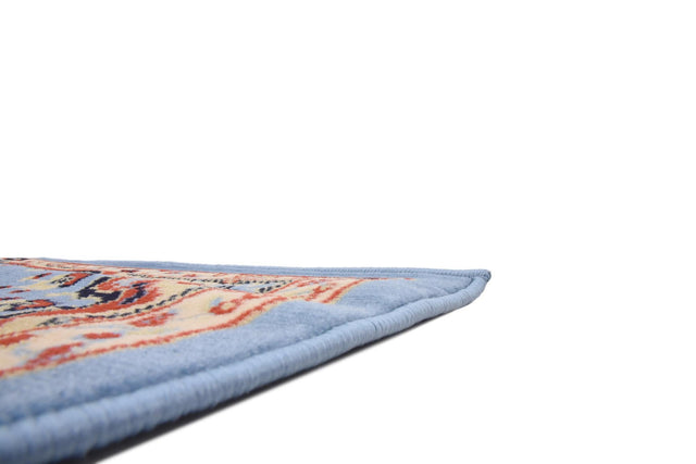 Light Blue 2' x 8' 2 Reza Runner Area Rug 100% Polypropylene Easy Clean Traditional Motif Classic Carpet for Home Interiors for Sale at Rug Engine