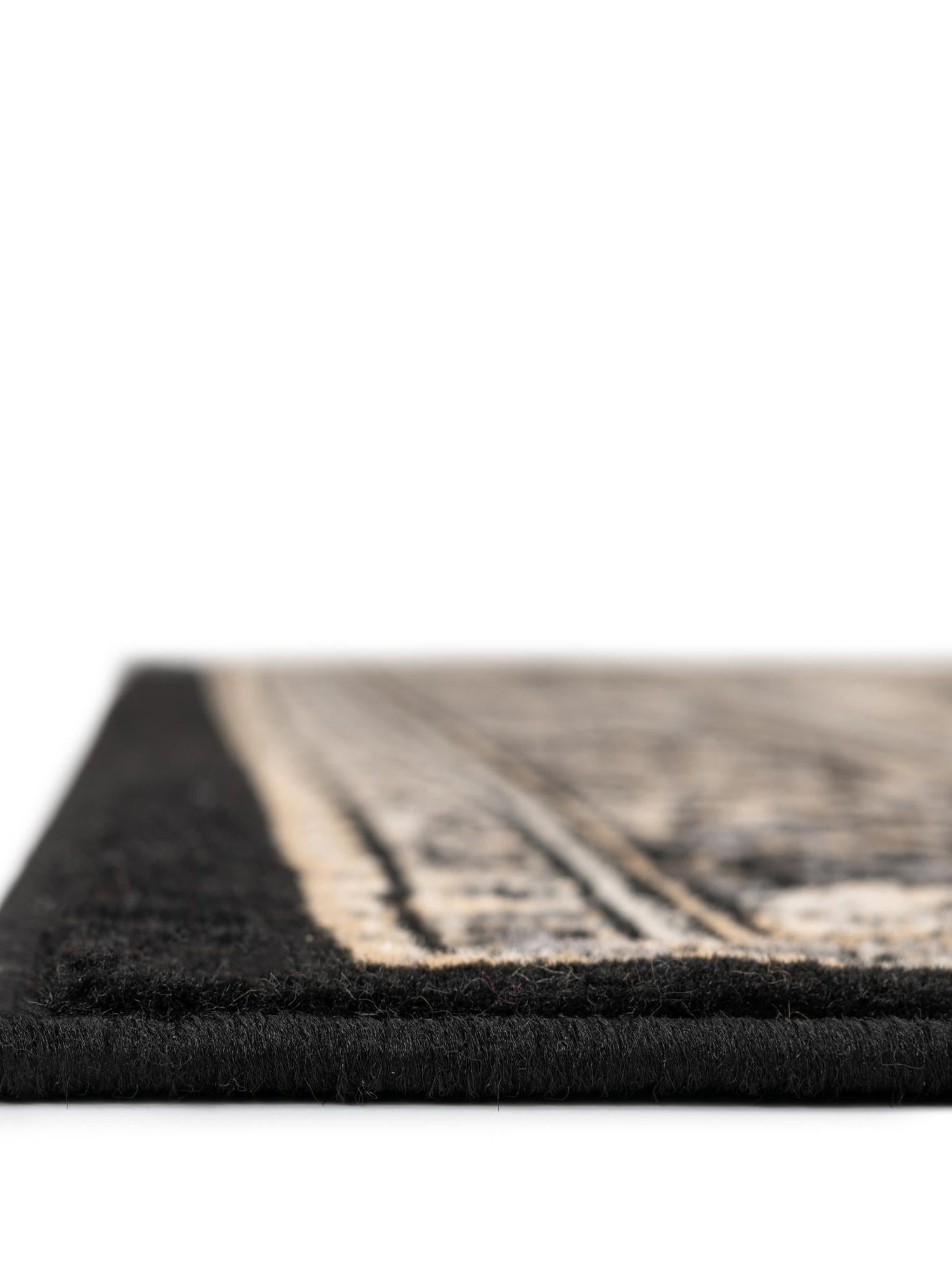 Black 4' 1 x 6' 1 Reza Rectangle Area Rug 100% Polypropylene Easy Clean Traditional Motif Classic Carpet for Home Interiors for Sale at Rug Engine