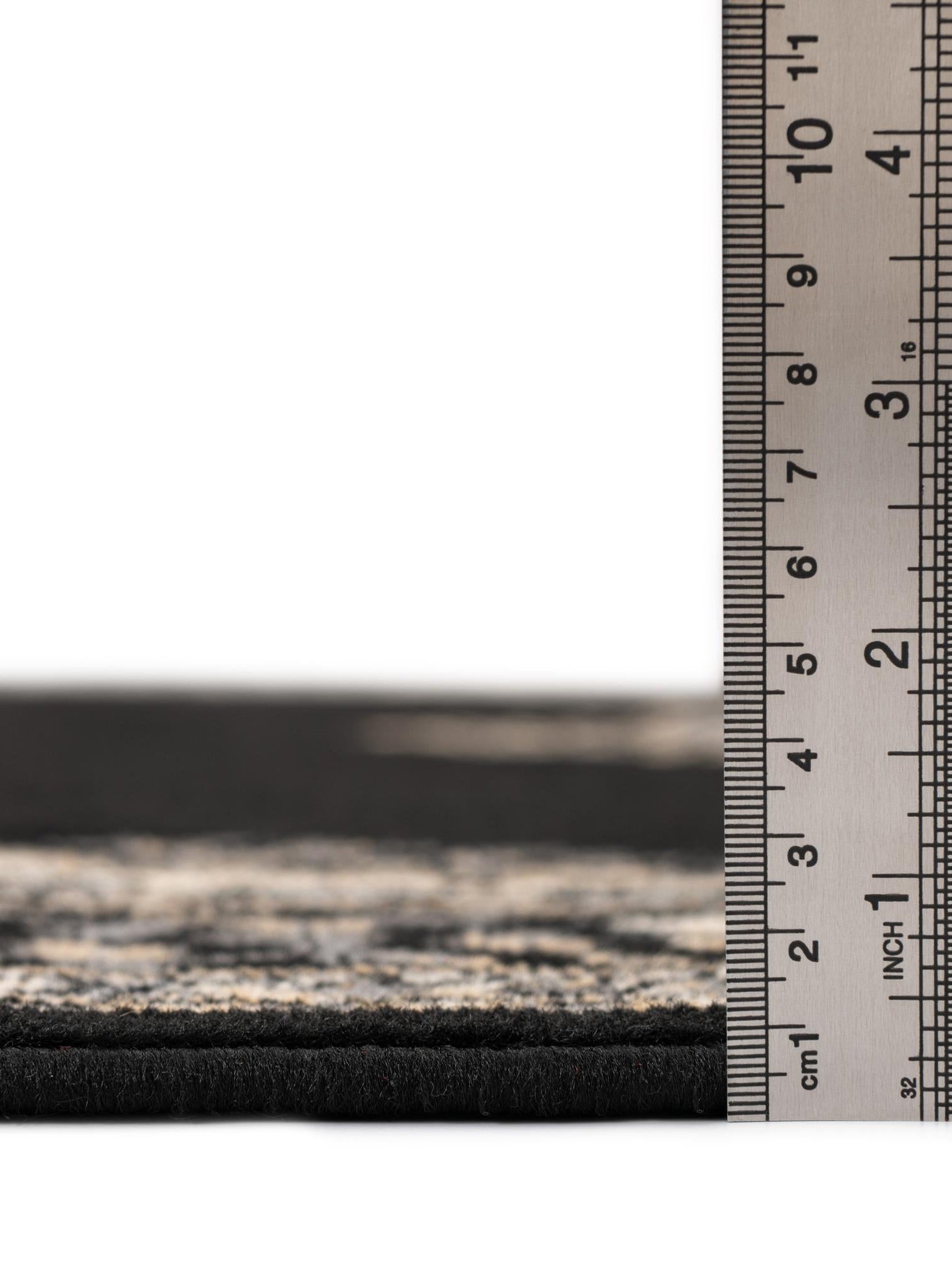 Black 5' 3 x 5' 3 Reza Round Area Rug 100% Polypropylene Easy Clean Traditional Motif Classic Carpet for Home Interiors for Sale at Rug Engine