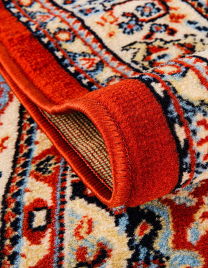 Terracotta 3' 1 x 16' 5 Reza Runner Area Rug 100% Polypropylene Easy Clean Traditional Motif Classic Carpet for Home Interiors for Sale at Rug Engine