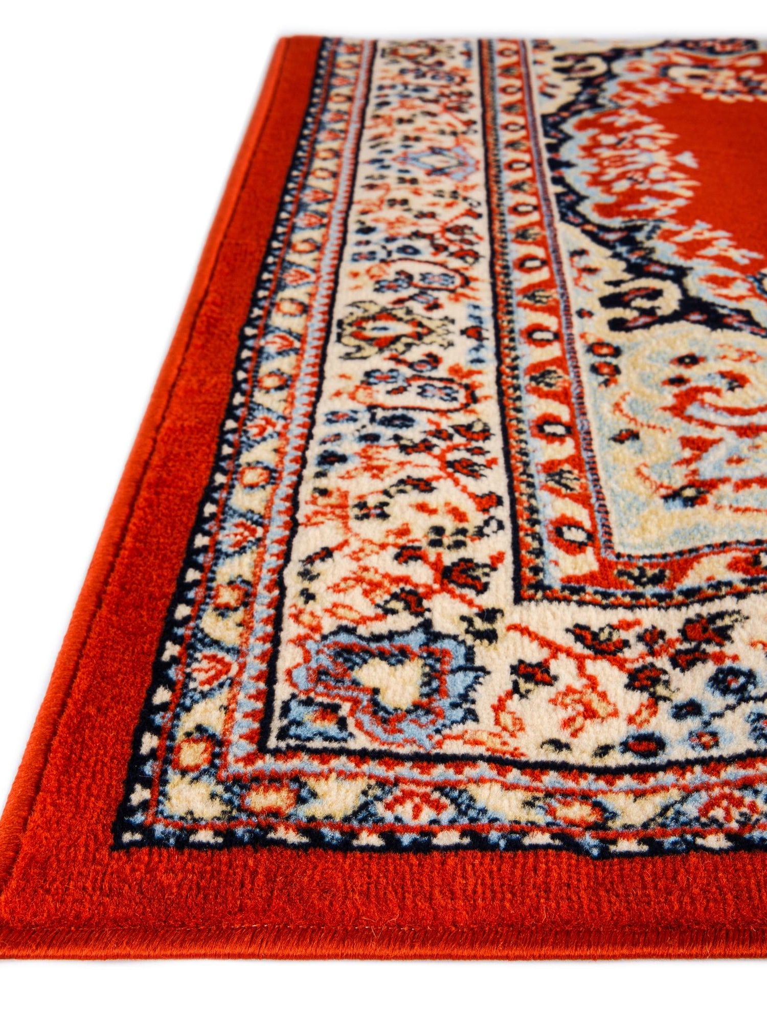 Terracotta 3' 1 x 16' 5 Reza Runner Area Rug 100% Polypropylene Easy Clean Traditional Motif Classic Carpet for Home Interiors for Sale at Rug Engine