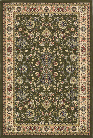 Green 6' 1 x 9' Sialk Hill Rectangle Area Rug 100% Polypropylene Durable Easy Clean Classic Traditional Design Carpet for Interior Design for Sale at Rug Engine