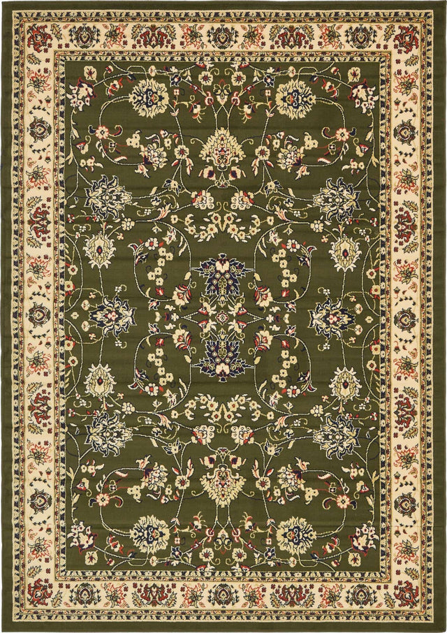 Green 7' 1 x 10' Sialk Hill Rectangle Area Rug 100% Polypropylene Durable Easy Clean Classic Traditional Design Carpet for Interior Design for Sale at Rug Engine