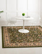 Green 10' x 10' Sialk Hill Square Area Rug 100% Polypropylene Durable Easy Clean Classic Traditional Design Carpet for Interior Design for Sale at Rug Engine