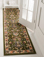 Green 3' 1 x 16' 5 Sialk Hill Runner Area Rug 100% Polypropylene Durable Easy Clean Classic Traditional Design Carpet for Interior Design for Sale at Rug Engine