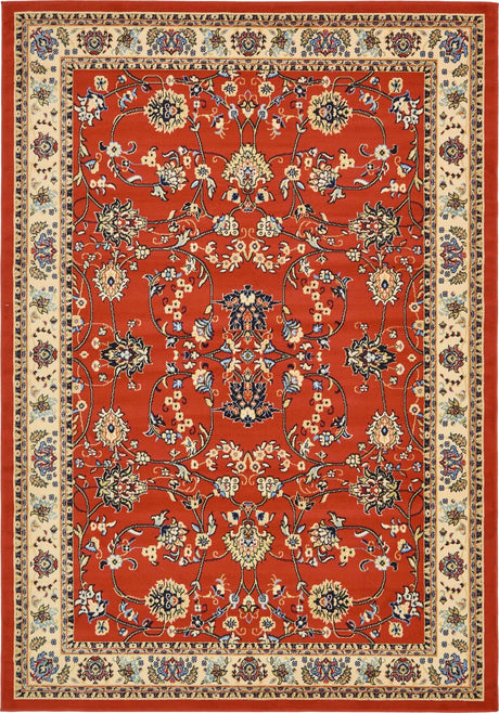 Terracotta 7' 1 x 10' Sialk Hill Rectangle Area Rug 100% Polypropylene Durable Easy Clean Classic Traditional Design Carpet for Interior Design for Sale at Rug Engine