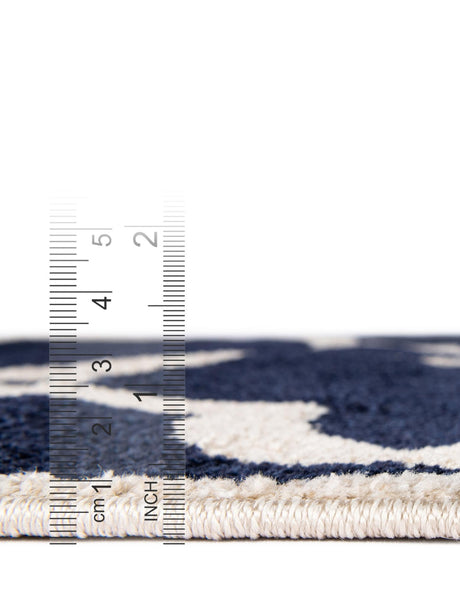 Navy Blue 2' 7 x 10' Trellis Runner Area Rug Geometric Modern Unique Durable Easy Clean Carpet for Contemporary Interior Design for Sale at Rug Engine