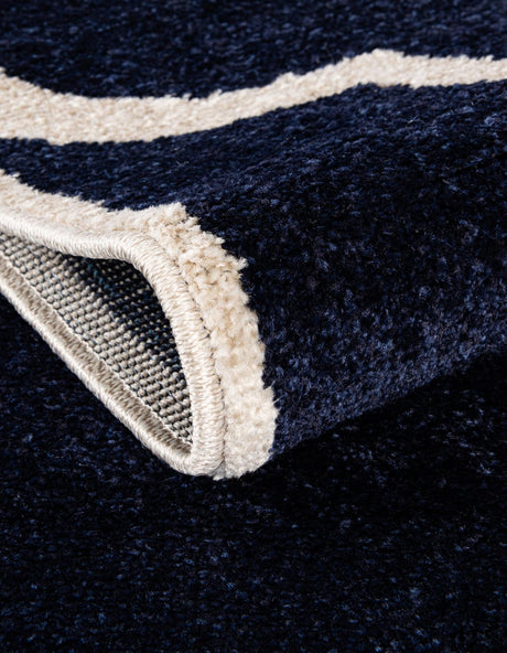 Navy Blue 2' x 8' Trellis Runner Area Rug Geometric Modern Unique Durable Easy Clean Carpet for Contemporary Interior Design for Sale at Rug Engine