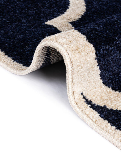 Navy Blue 2' 7 x 10' Trellis Runner Area Rug Geometric Modern Unique Durable Easy Clean Carpet for Contemporary Interior Design for Sale at Rug Engine