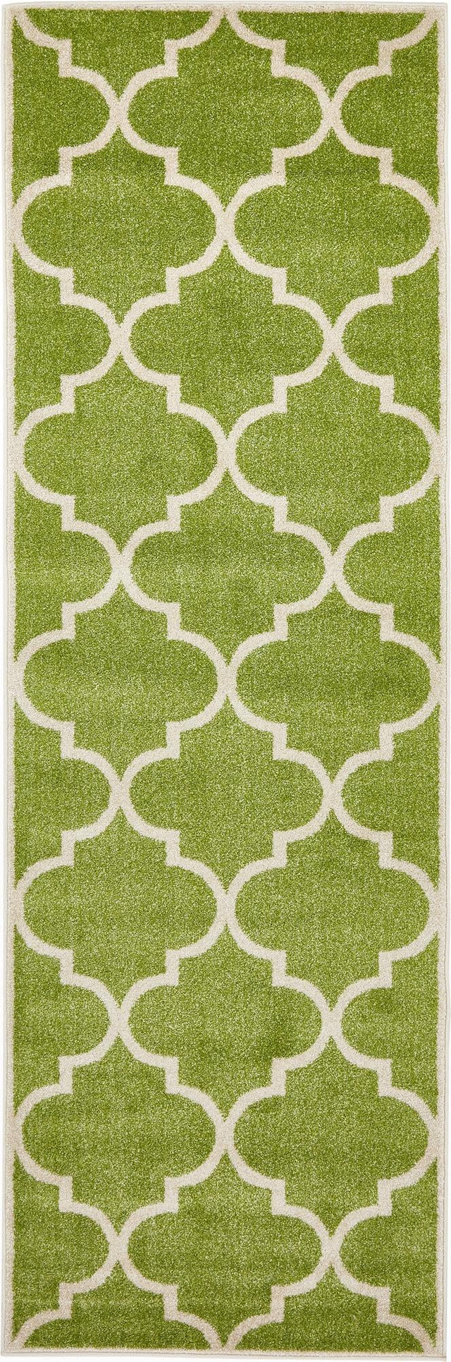 Green 2' 7 x 8' Trellis Runner Area Rug