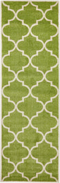 Green 2' 7 x 8' Trellis Runner Area Rug
