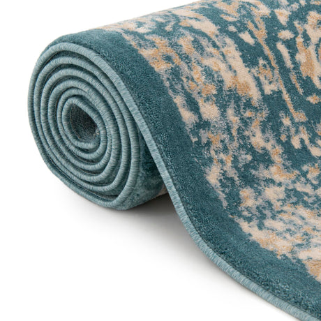 Teal 2' 7 x 10' Oslo Runner Area Rug 100% Polypropylene Traditional Classic Vintage Distressed Carpet for Indoor Home Decor for Sale at Rug Engine